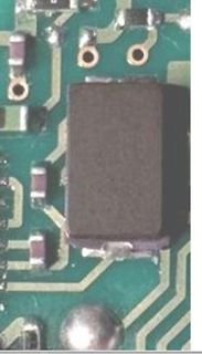 Nahaufnahme einer Leiterplatte mit SMD-Bauteilen