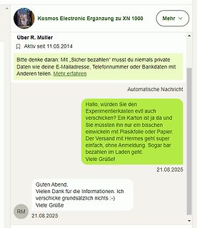 Screenshot eines Forenbeitrags