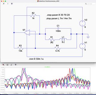 Schaltplan und Frequenzgang-Diagramm einer Simulation