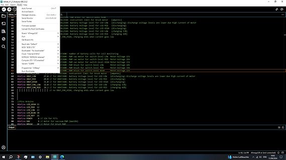 Code-Ausschnitt in der Arduino IDE