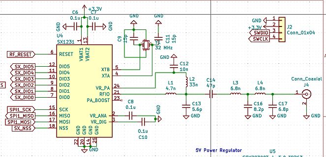Schaltplan eines Mikrocontrollers mit Funkmodul