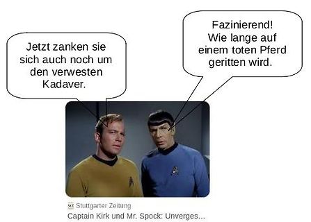 Meme mit Captain Kirk und Mr. Spock