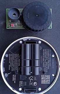 Geöffnetes Gehäuse einer Genius H-N Rauchmelder-Elektronik
