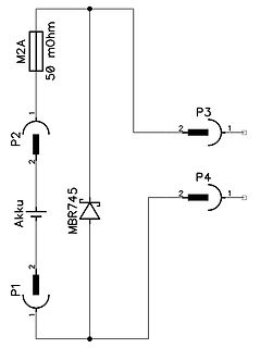 Schaltplan mit Diode und Widerstand