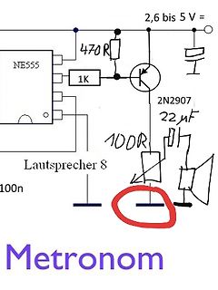 Handgezeichneter Schaltplan eines Metronoms