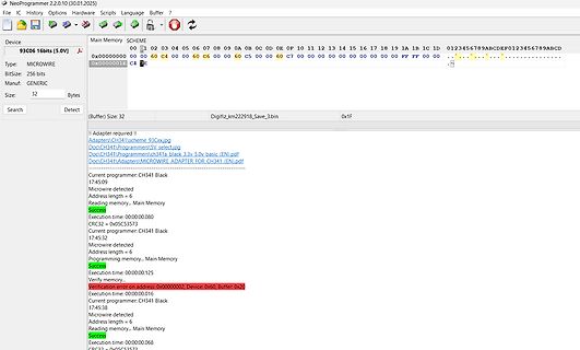 NeoProgrammer Software mit Fehlermeldung beim Verifizieren