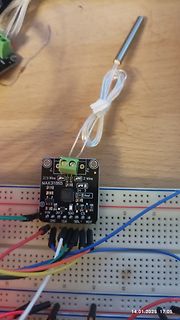 MAX31865 RTD-zu-Digital-Wandler Modul auf Breadboard