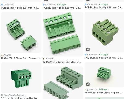 Grüne Schraubklemmen für Leiterplatten