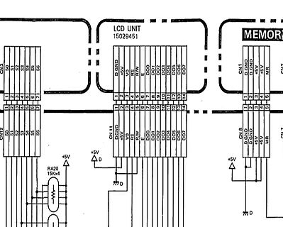 Ausschnitt eines Schaltplans mit LCD-Unit und Steckverbindern