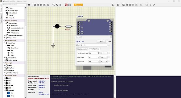 SimulIDE Software mit Arduino Uno Schaltplan