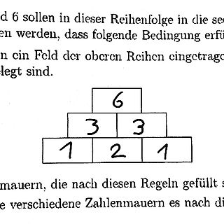 Mathematische Zahlenmauern Aufgabe