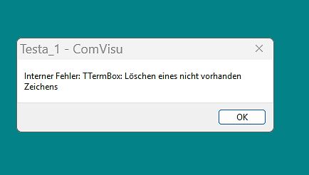 Fehlermeldung in ComVisu Software
