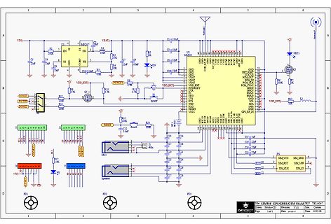 Schaltplan eines SIM808 GPS/GSM Moduls
