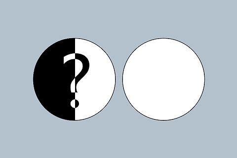 Grafik mit Fragezeichen und Kreisen