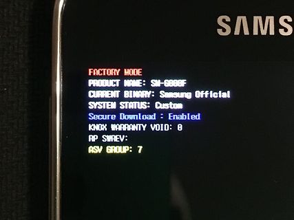 Samsung Download Mode Display