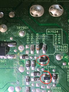 Nahaufnahme einer Leiterplatte mit SMD-Bauteilen