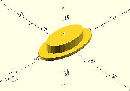 3D-CAD-Modell eines gelben Bauteils in einem Koordinatensystem