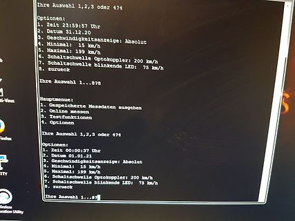 Foto eines Computerbildschirms mit Textmenü