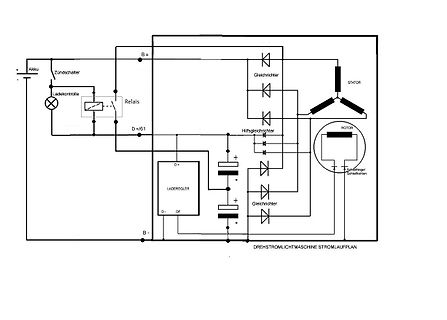 Stromlaufplan einer Drehstromlichtmaschine