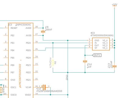 Schaltplan mit Mikrocontroller und Spannungsregler