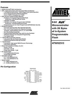 Datenblatt-Auszug AT90S2313 AVR-Mikrocontroller