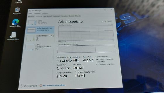 Windows Task-Manager mit Arbeitsspeicher-Auslastung