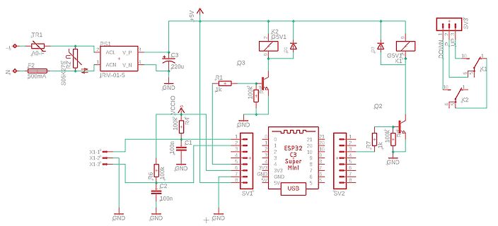 Schaltplan mit ESP32 C3 Super Mini