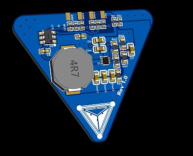 3D-CAD-Ansicht eines dreieckigen PCB-Layouts
