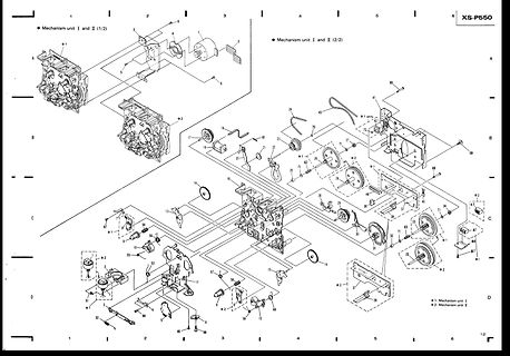 Explosionszeichnung eines Mechanismus XS-P550