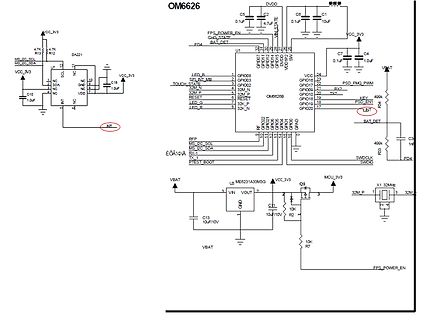 Schaltplan mit OM6626 Mikrocontroller
