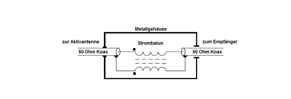 Schaltplan eines Strombaluns