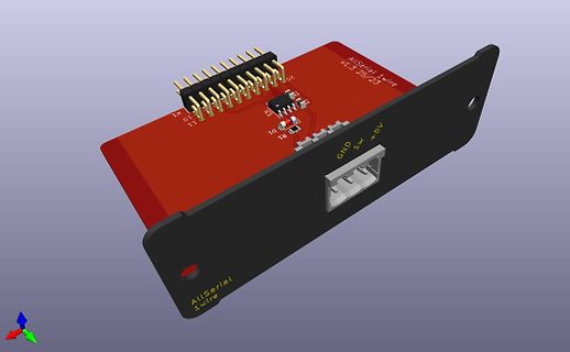 CAD-Modell einer AllSerial 1wire Leiterplatte