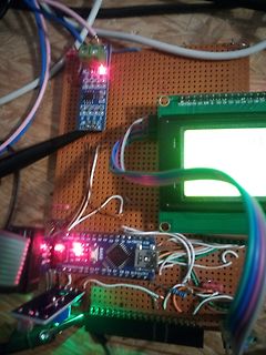 Aufbau mit Arduino, Display und Lochrasterplatine
