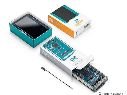 Arduino Display Shield und WiFi Board in Verpackung