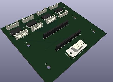 3D-CAD-Ansicht eines Leiterplatten-Layouts
