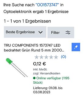 Suchergebnis für eine grüne LED in einem Online-Shop