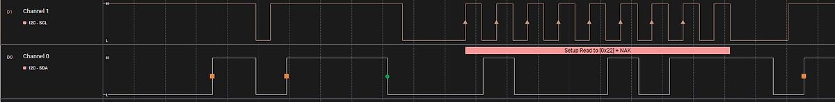 Logikanalysator-Ausschnitt eines I2C-Protokolls