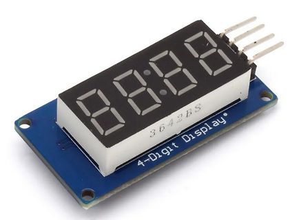 4-Digit-7-Segment-Display auf blauer Platine