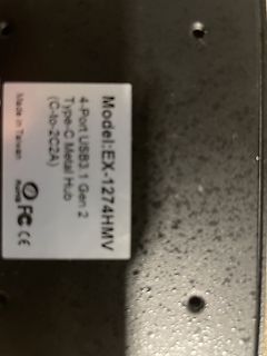 Typenschild eines USB-Hubs