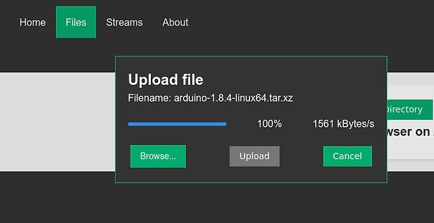Upload-Dialog einer Webseite