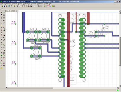CAD-Ansicht eines Arduino Nano Layouts