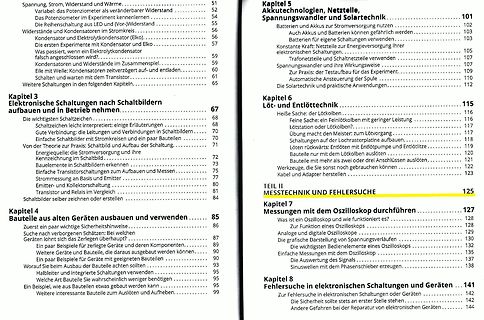 Inhaltsverzeichnis eines Elektronikbuchs