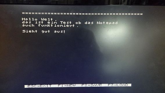 Abfotografierter Bildschirm mit Texttest
