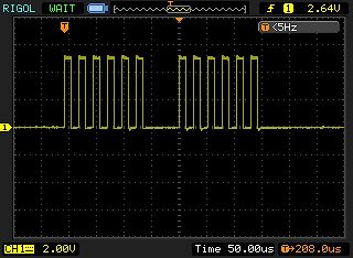Oszilloskop-Messung eines digitalen Signals