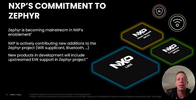 Präsentationsfolie zu NXP und Zephyr Projekt