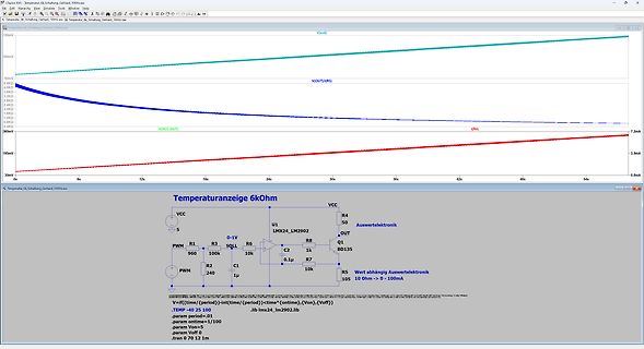 Simulation einer Temperaturanzeige mit LTspice