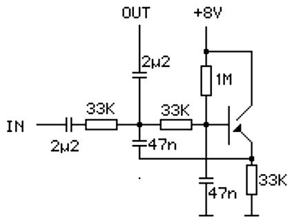 Schaltplan eines Transistor-Verstärkers