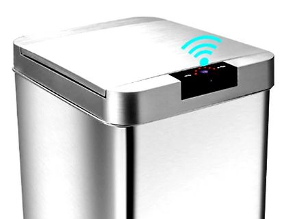 Edelstahl-Mülleimer mit Sensor