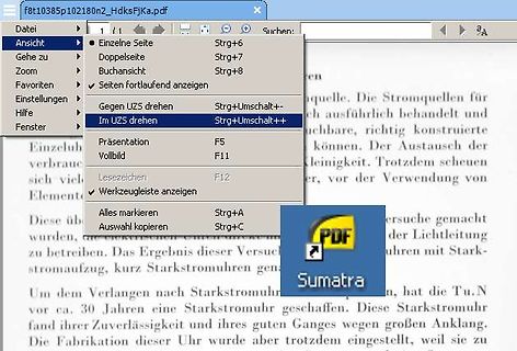 Screenshot eines PDF-Viewers Sumatra PDF