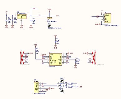 Schaltplan mit MCP221A und Spannungsregler